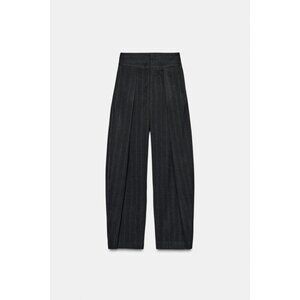 ZARA BALLOON STRIPED PLEATED TROUSERS